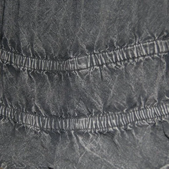 Rebellion Again, Size M, Rayon Crop Top, Strappy Back Off Shoulder, Gray - Picture 13 of 15